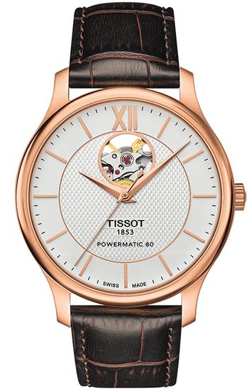 Мужские швейцарские часы Tissot T063.907.36.038.00 Tradition Powermatic 80 Open Heart