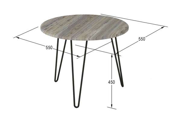 Стол журнальный Рид 430 скания тёмная/чёрный