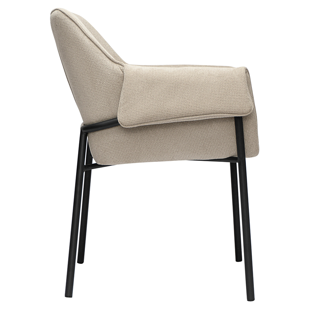 Стул Bergenson Bjorn Aline, шенилл, серо-бежевый/черный