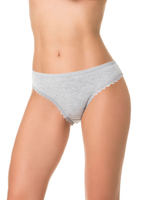 Хлопковые трусики-слипы с кружевной тесьмой по краю (Размер: S) (Цвет: бордовый)