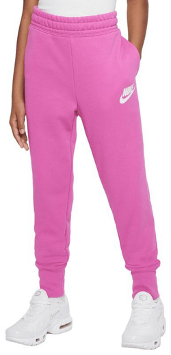 Штаны для девочки теннисные Nike Sportswear Club French Terry High Waist Pant - active fuchsia/white