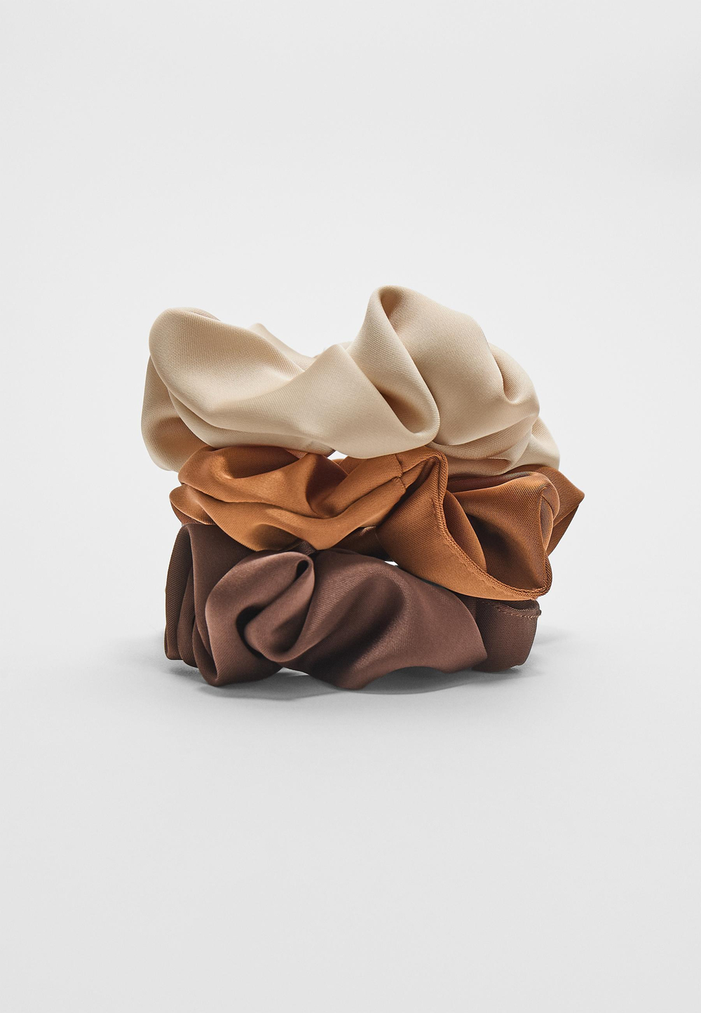 STRADIVARIUS Набор из 3 резинок для волос, коричневый