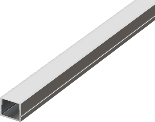 Накладной алюминиевый анод. профиль, 11, 9х10х2000мм. В комплекте матовый экран, 4 торцевые заглушки, 4 крепежа, алюминий