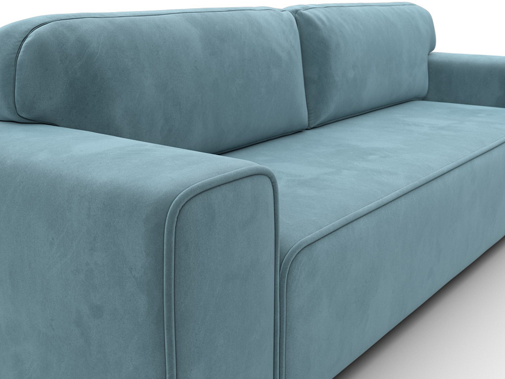 Диван прямой Лига-029, ВЕЛЮР Бирюзовый