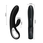 Чёрный вибратор Elmer с 12 видами вибрации - 20 см.