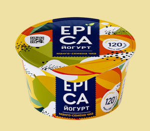 ЙОГУРТ EPICA МАНГО И СЕМЕНА ЧИА 4.8% 130ГР