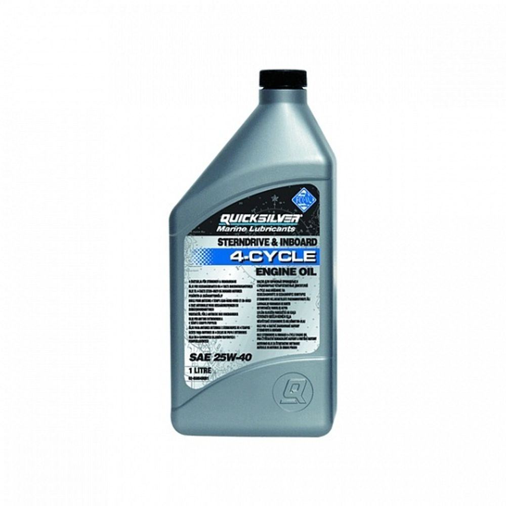 Масло для 4-х тактных лодочных моторов полусинтетическое Quicksilver 25W40 1л