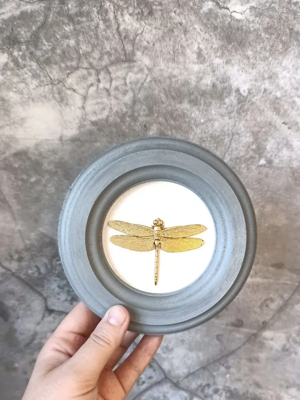 Панно 14 см. насекомые на стену для интерьера Стрекоза