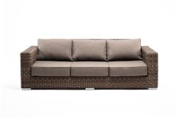 "Боно" диван из искусственного ротанга трехместный, цвет коричневый
