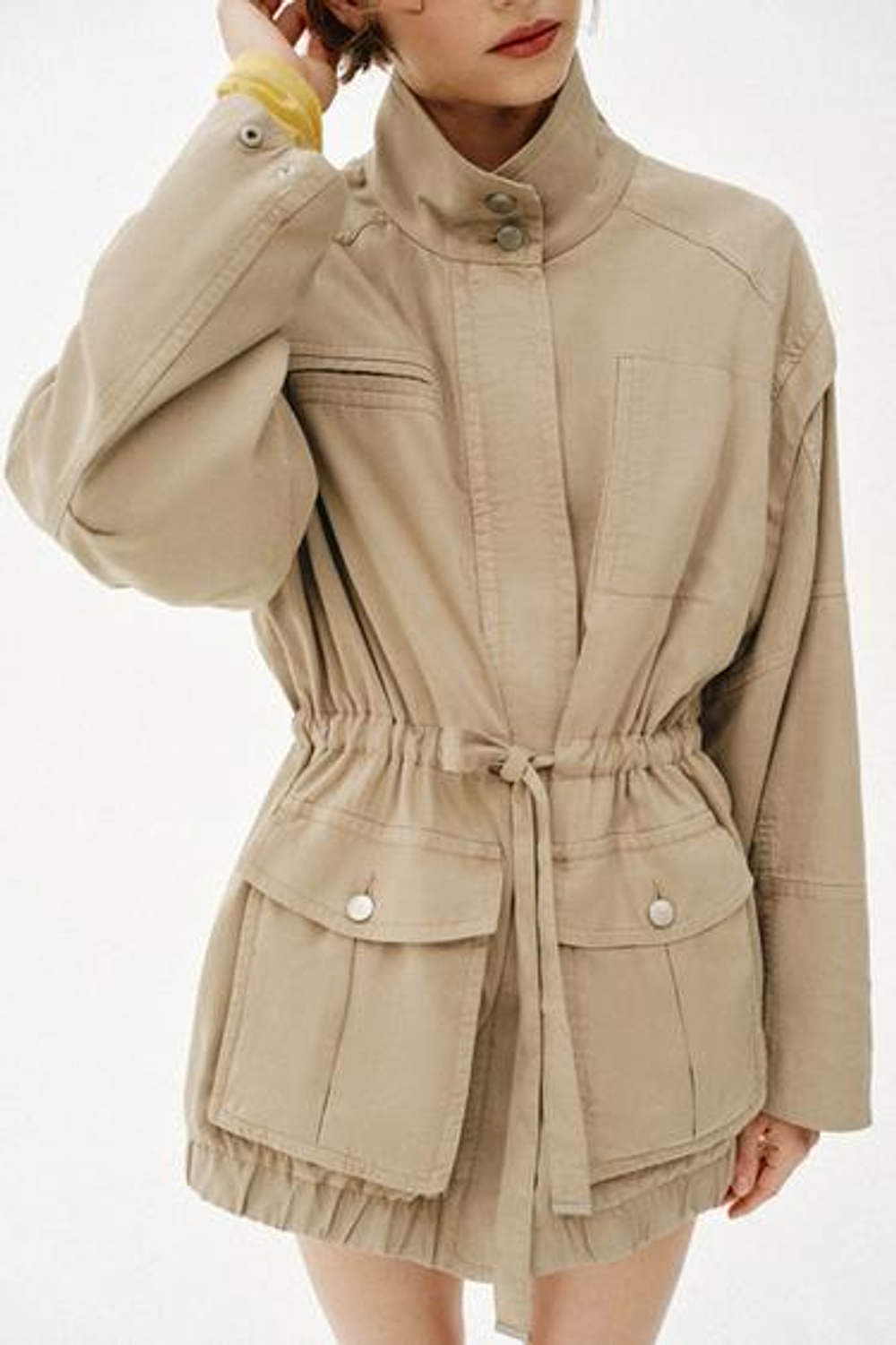 Длинный пиджак с высоким воротником - ZARA