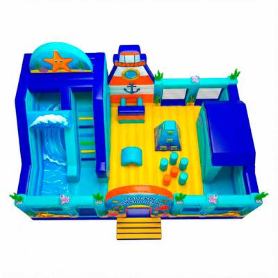 Коммерческий надувной батут «Морское приключение» 11×8,7×6 м