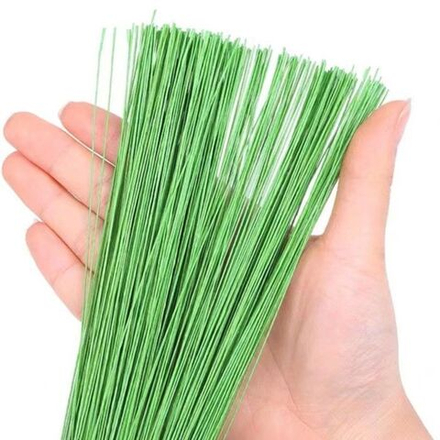 Проволока флористическая китайская №22 в светло-зеленой тейп-ленте (0,7 * 36 см; 50 штук) /Проволока для рукоделия и творчества