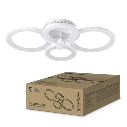 Светильник светодиодный ELEGANT BLISS-90W 90Вт 3000-4000-6500К 7000лм 230В 610х400х130мм с пультом ДУ IN HOME 4690612035444