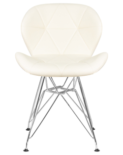 Стул обеденный DOBRIN BUTTERFLY CHROME, ножки хром, цвет кремовый