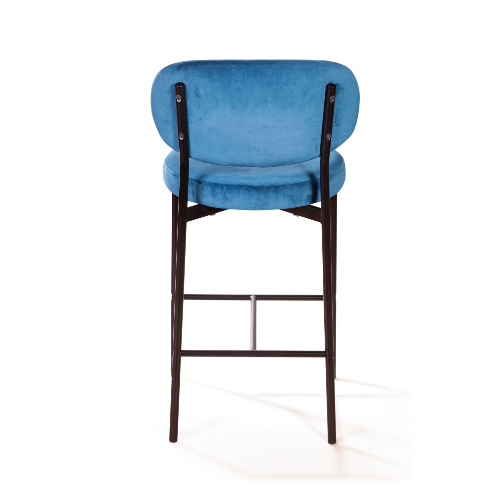 Стул полубарный Mason, бархат синий 29