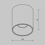 Накладной светильник Maytoni Technical Alfa LED C064CL-12W3K-RD-B