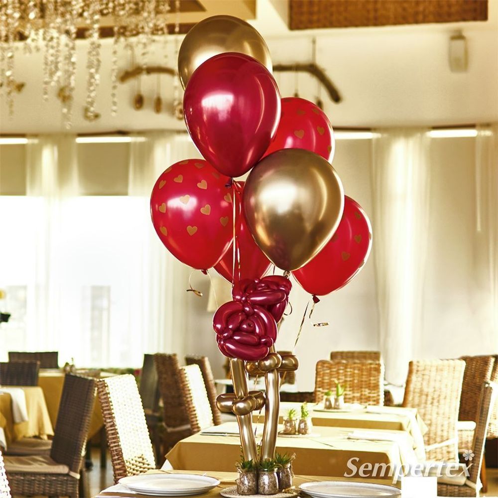 Шар (12"/30 см) Reflex, Зеркальный блеск, Красный (915), хром 50 шт.