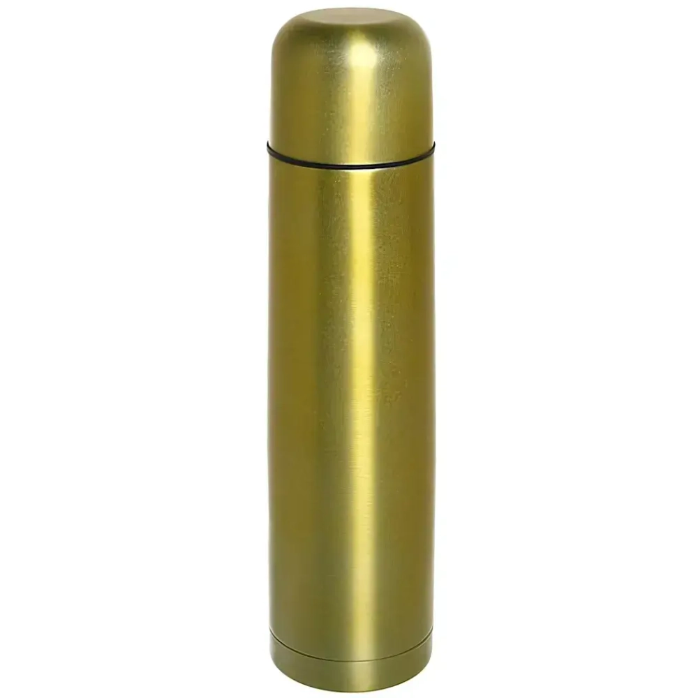 Термос с металлической колбой 1000 мл «Серп и молот» золотой