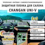 Changan UNI-V (2024) - комплект защитных матовых пленок 5 в 1. Пленка защитная ControlTek HYBRID со слоем TOP COAT. Толщина: 6 mil. (175 мкм.)
