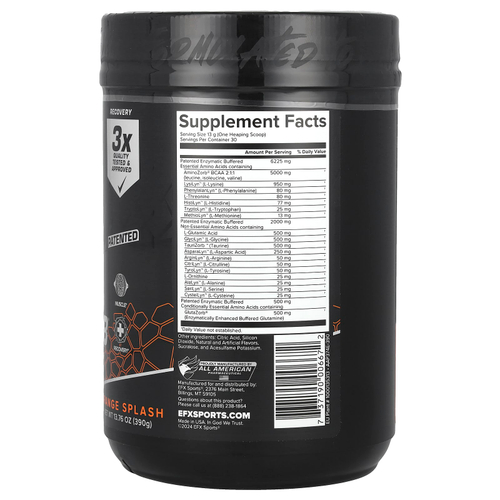 EFX Sports, AminoZorb® Elite 21, апельсиновый всплеск, 390 г (13,76 унции)
