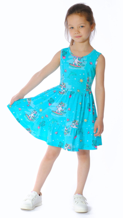 Платье летнее трикотажное для девочки 5-8 лет Fleur de Vie