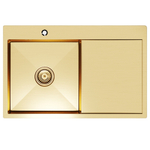 Мойка настол.монтаж 78х50 (3,0) лев. вып 3 1/2  MIXLINE PRO 20см с сифоном (золото)