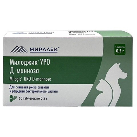 Милоджик Уро Д-манноза для кошек и собак - 30 таблеток