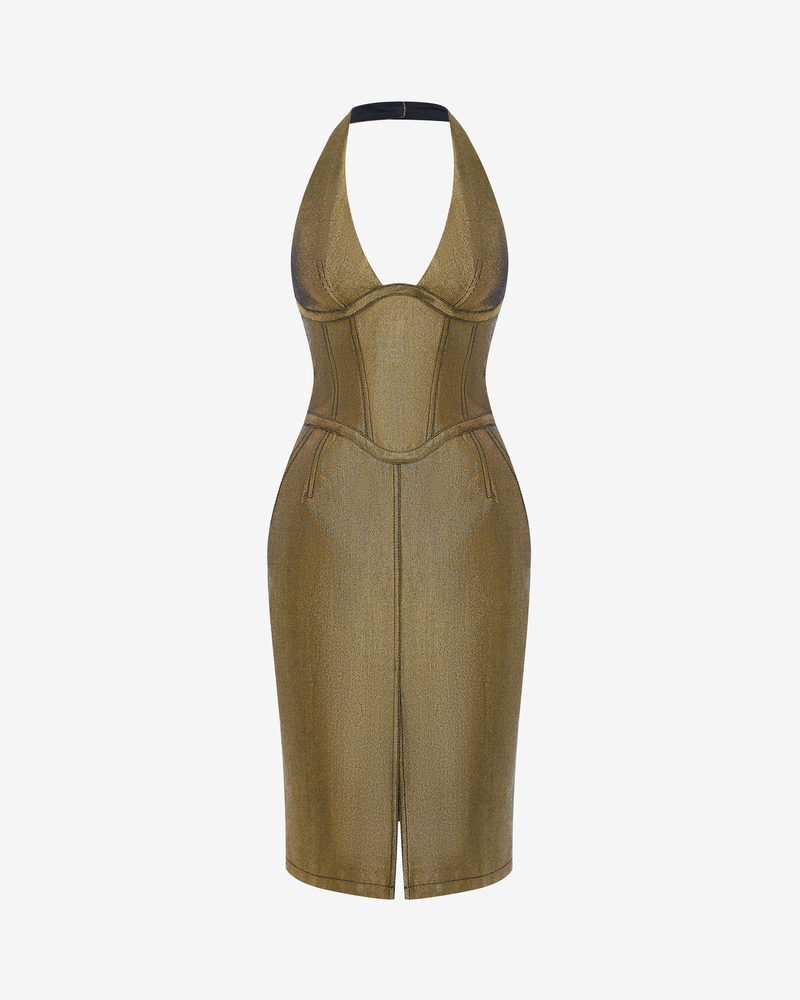 Платье миди из денима