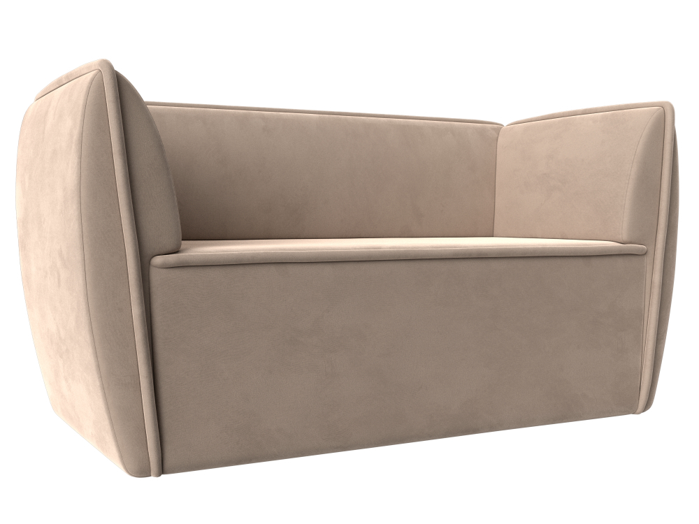 Диван кухонный прямой Бергамо 2-х местный, Бежевый, Велюр, 112029