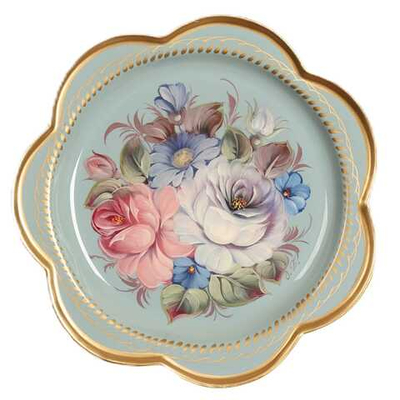 Жостовский поднос декоративный, размер 18 см (A1), металлический