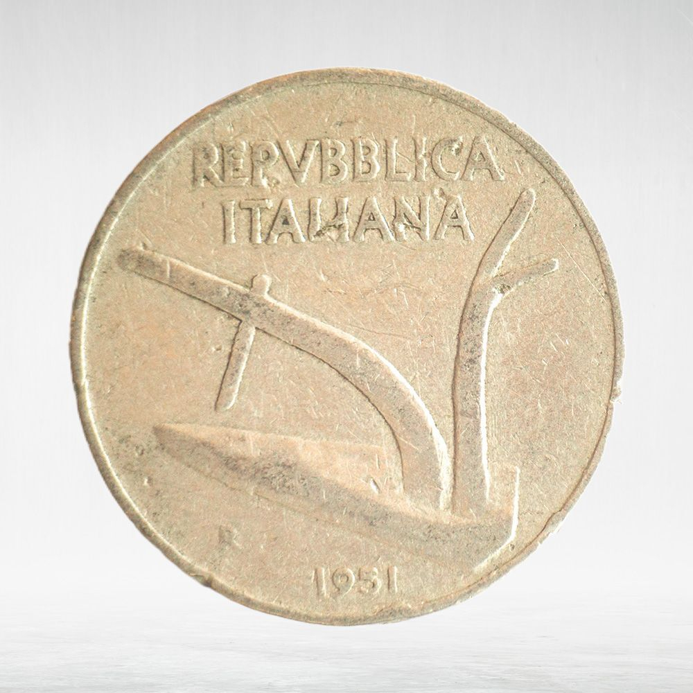 Italy 10 Lire 1951 R, VF