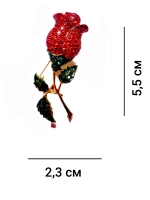 Брошь "Роза красная"