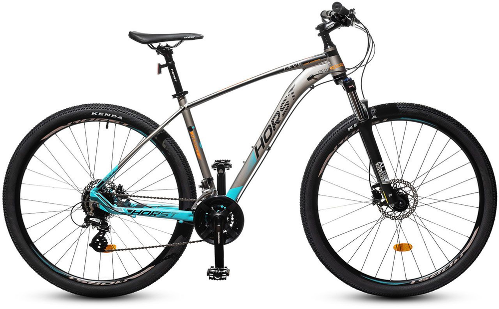 Велосипед Devil 21" (22) HORST серый/бирюза/оранжевый