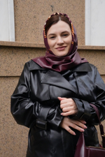 Косынка двухсторонняя винный