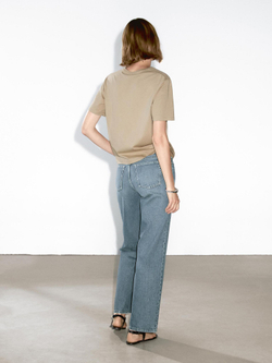 Massimo Dutti Джинсы прямого кроя с низкой посадкой, голубой