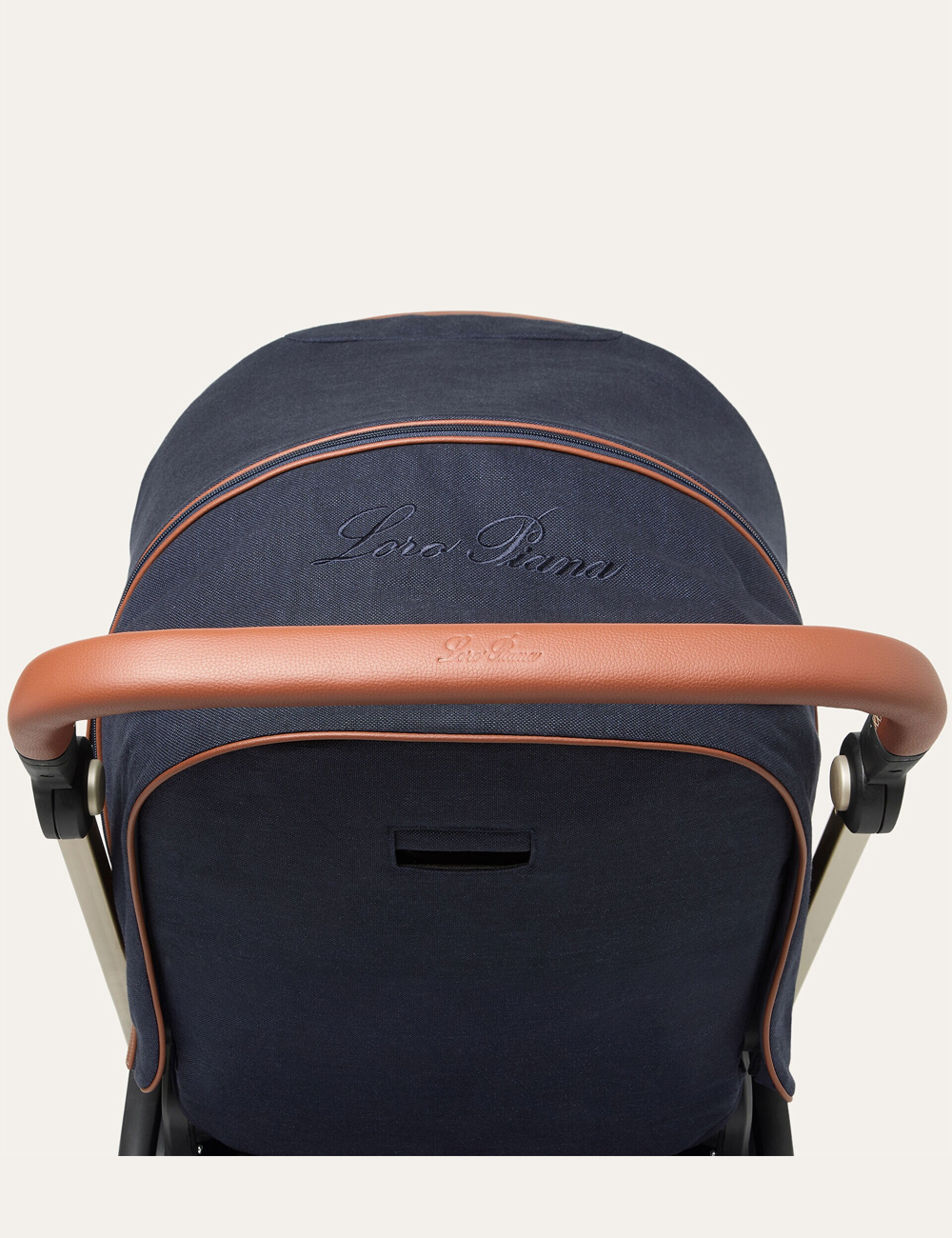 Детская Коляска Loro Piana Stroller and Bassinet "LP Canvas Dark Blue /Caramel Sugar"