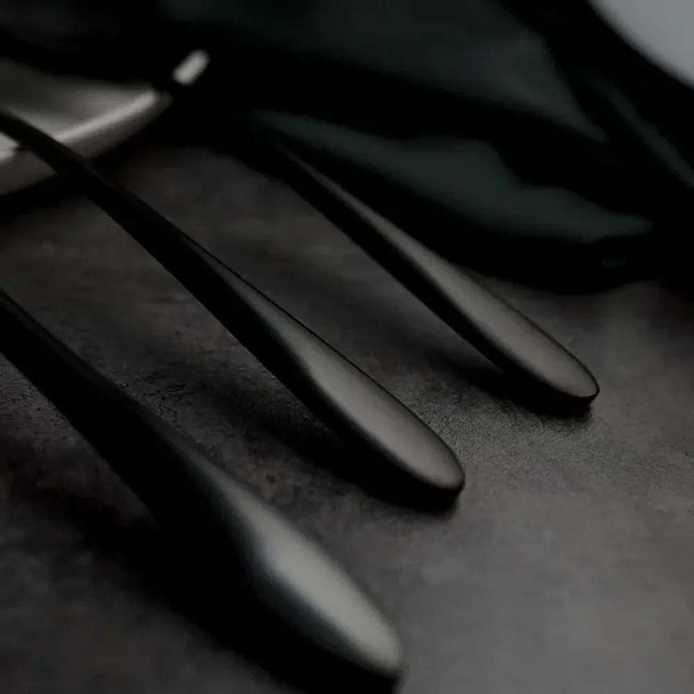 Ложка чайная 14,3 см матовая черный цвет PVD Alessi-Black P.L. [12]