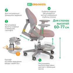 Стул для школьника Ergokids Mio c подлокотниками