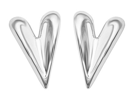 Серьги-гвоздики "Сердце" 28мм (уценка)