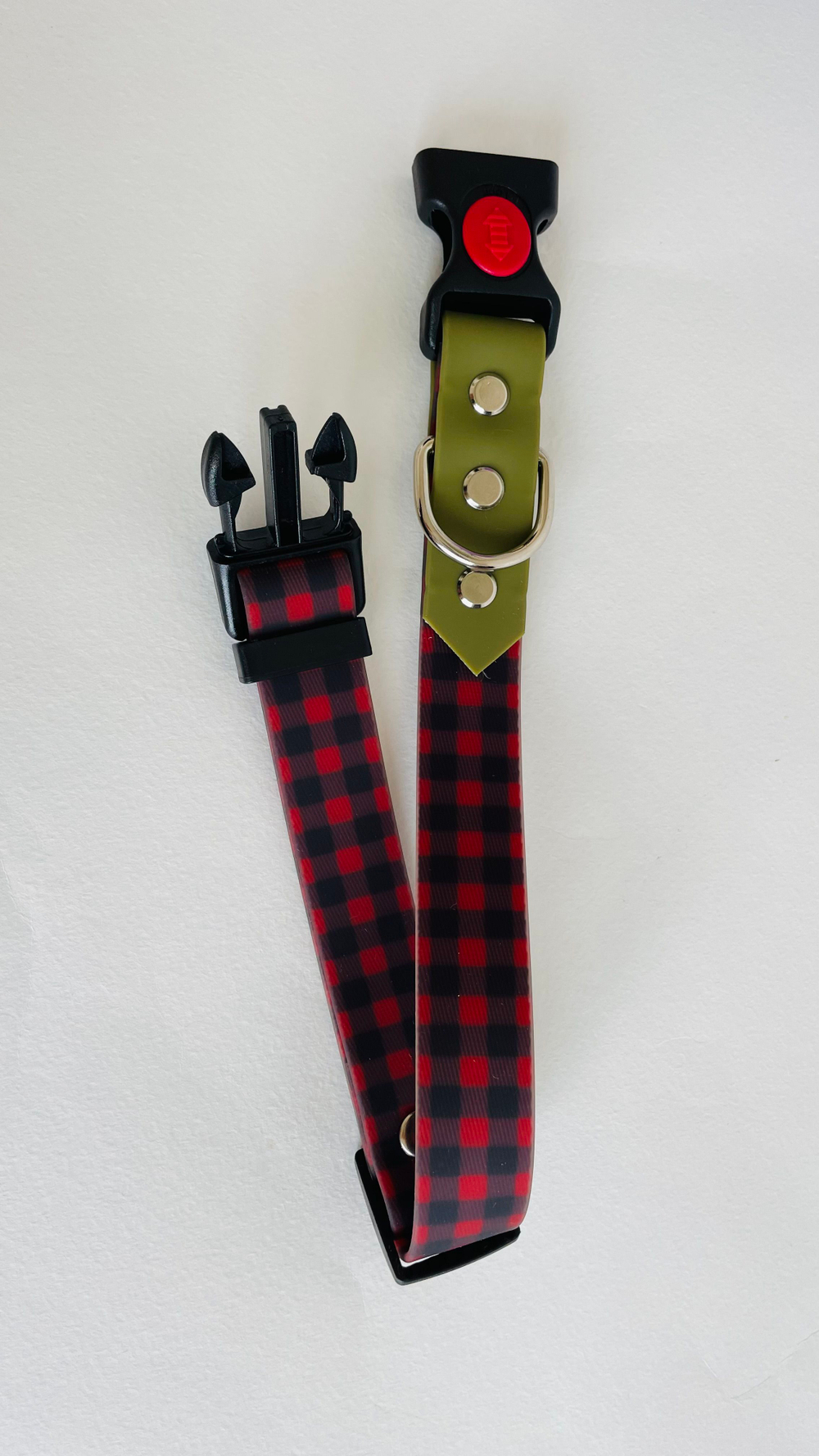 Ошейник для собак из биотана , 25 мм , 35-55 см . Клетка и салатовый