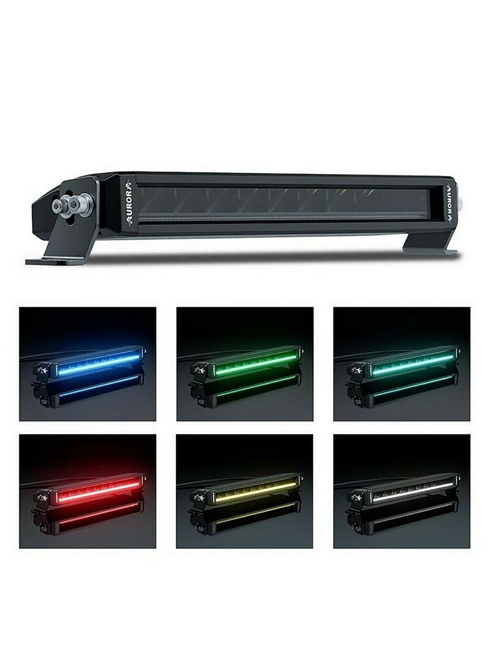 Светодиодная фара водительского света AURORA 254 мм 50W LED с RGB подсветкой