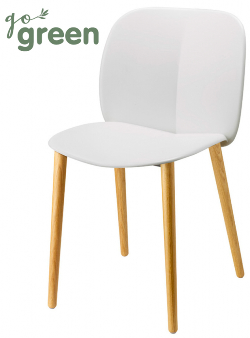 Стул пластиковый Scab Design Natural Mentha Go Green, натуральный дуб, лен