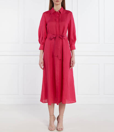 Льняное платье с ремешком ESTASI Marella SPORT - малиновый(13221094)