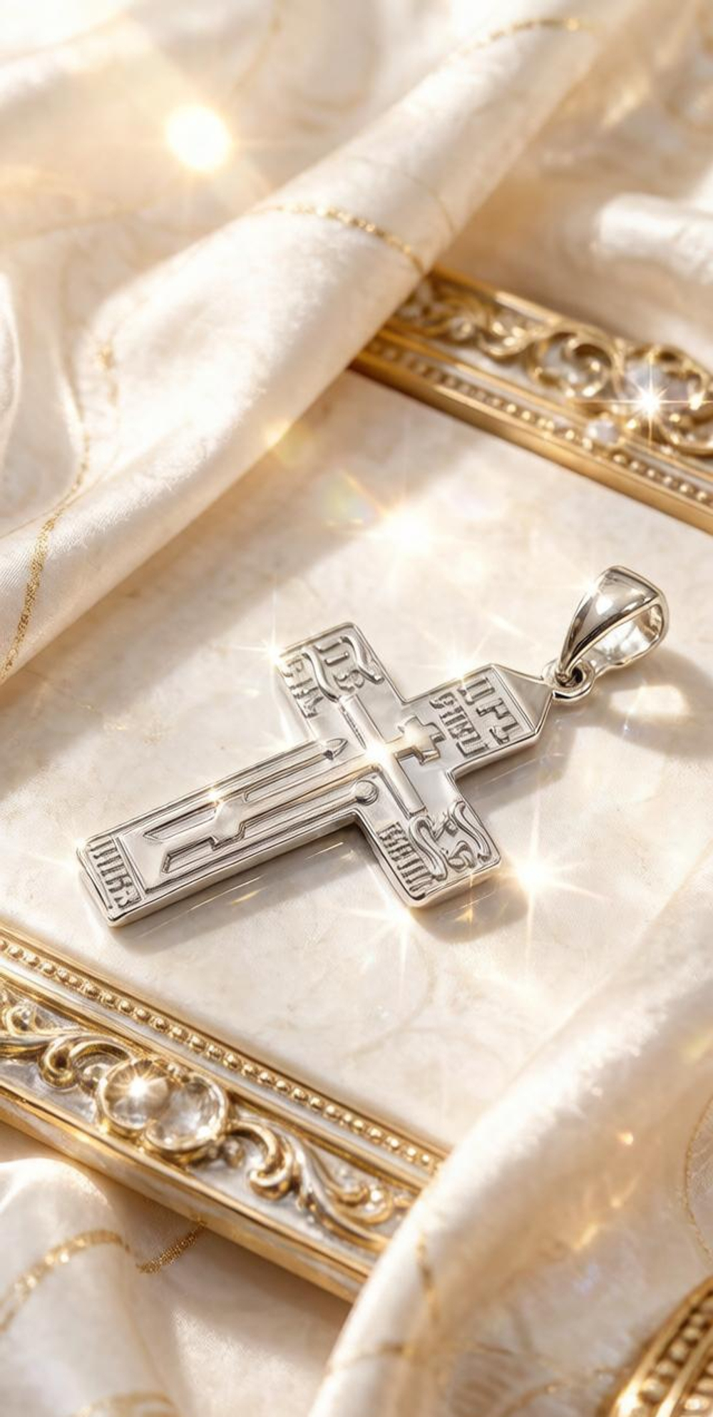 Ювелирный крест из серебра 925 пробы