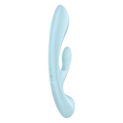 Гибкий вибратор-кролик 2 в 1 Satisfyer Triple Oh, голубой