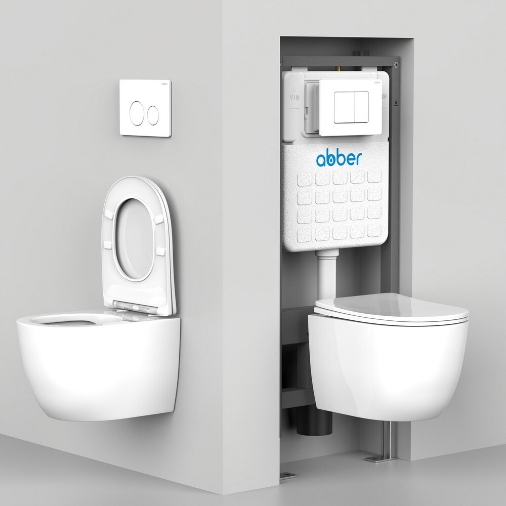 Унитаз ABBER Bequem AC1101MBG подвесной темно-зеленый матовый, безободковый