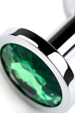 Анальная втулка с кристаллом Medium изумруд 8 см