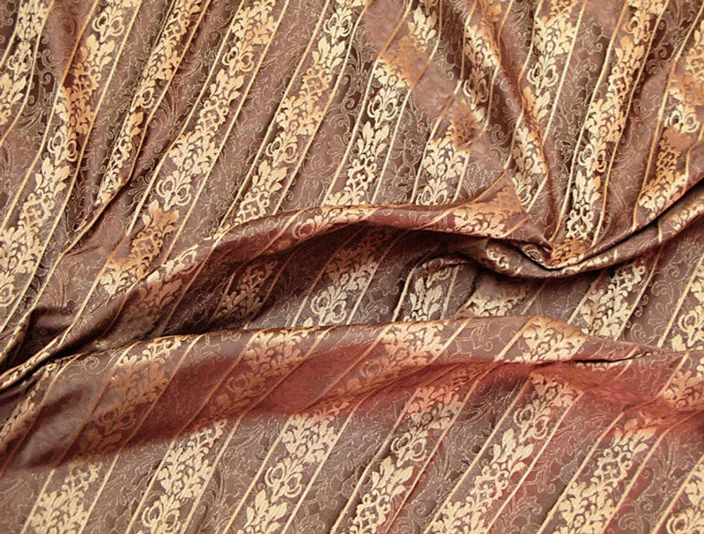 Жаккард Эстель полоса коричневый