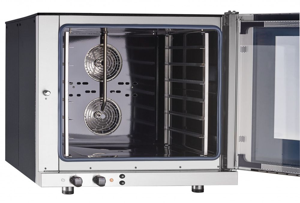 11000019526 Абат Конвекционная печь КЭП-6Э, 6 уровней, 400х600 мм, эмалир. камера, краш. корпус, эл/механика, пароувлажнение, реверс, без противней