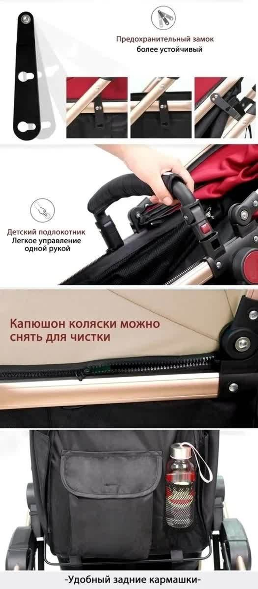 Коляска трансформер 3в1 Wisesonle Серый текстиль